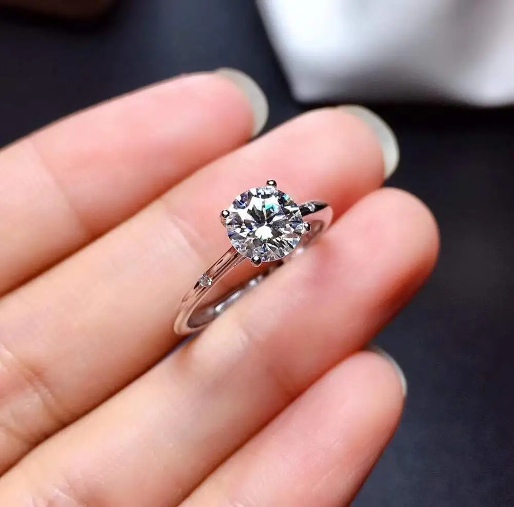 

925 sterling silver ring Classic style Diamond jewelry Mosan diamond 1CT 6.5*6.5 ring Wedding Party gift Ring For Women