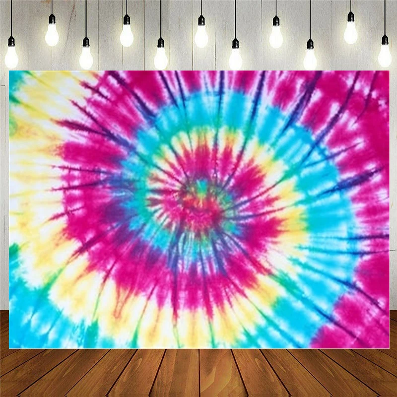 Tie Dye Pattern Rainbow Abstract Texture Photography Backdrop Wall Decoration For Living Room Dorm Vinyl Background
