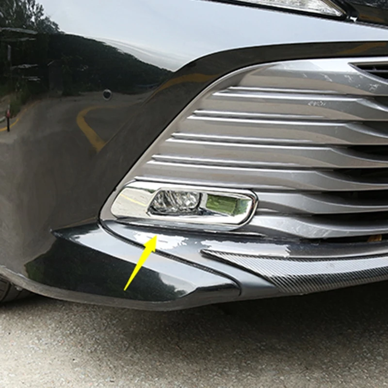 ABS хром передние и задние противотуманные фары декоративная рамка для Toyota Camry 2018