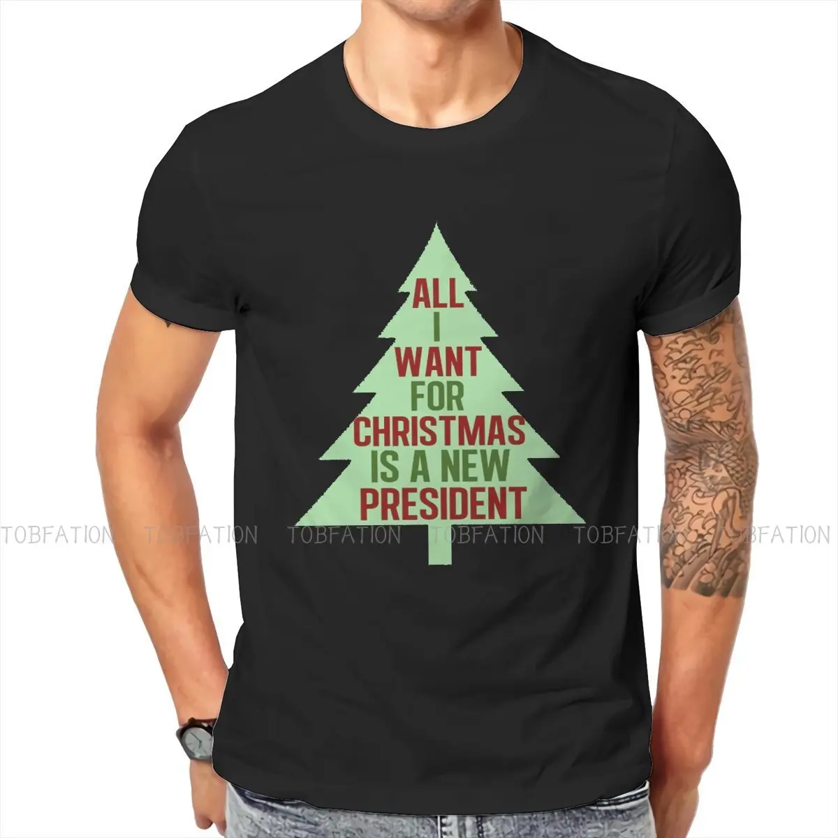 

Футболка для мужчин, все, что я хочу на Рождество, это новый президент Essential, мягкая футболка для отдыха, новинка, модная свободная футболка