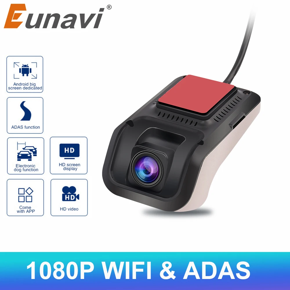 Eunavi USB ADAS wifi Автомобильный видеорегистратор full HD 1080P для автомобиля DVD Android плеер