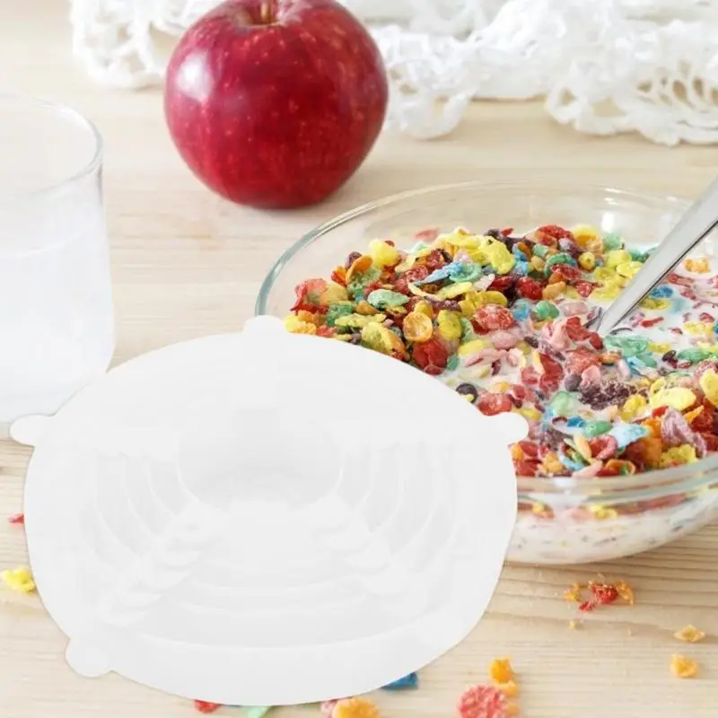 6 шт. многоразовая силиконовая пищевая обертка эластичная вакуумная герметичная