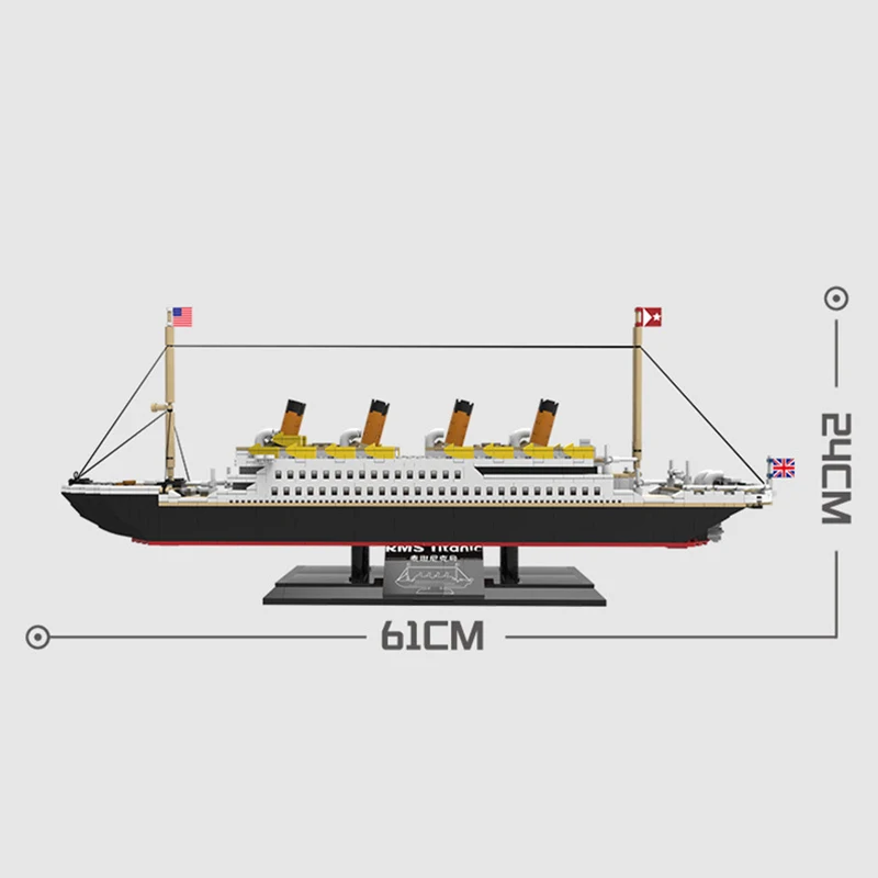 

New DIY Germany U48 Submarine RMS Titanic Brick Creative Expert War Games Weapon Cruise Ship Building Blocks Toys for Kids Gifts
