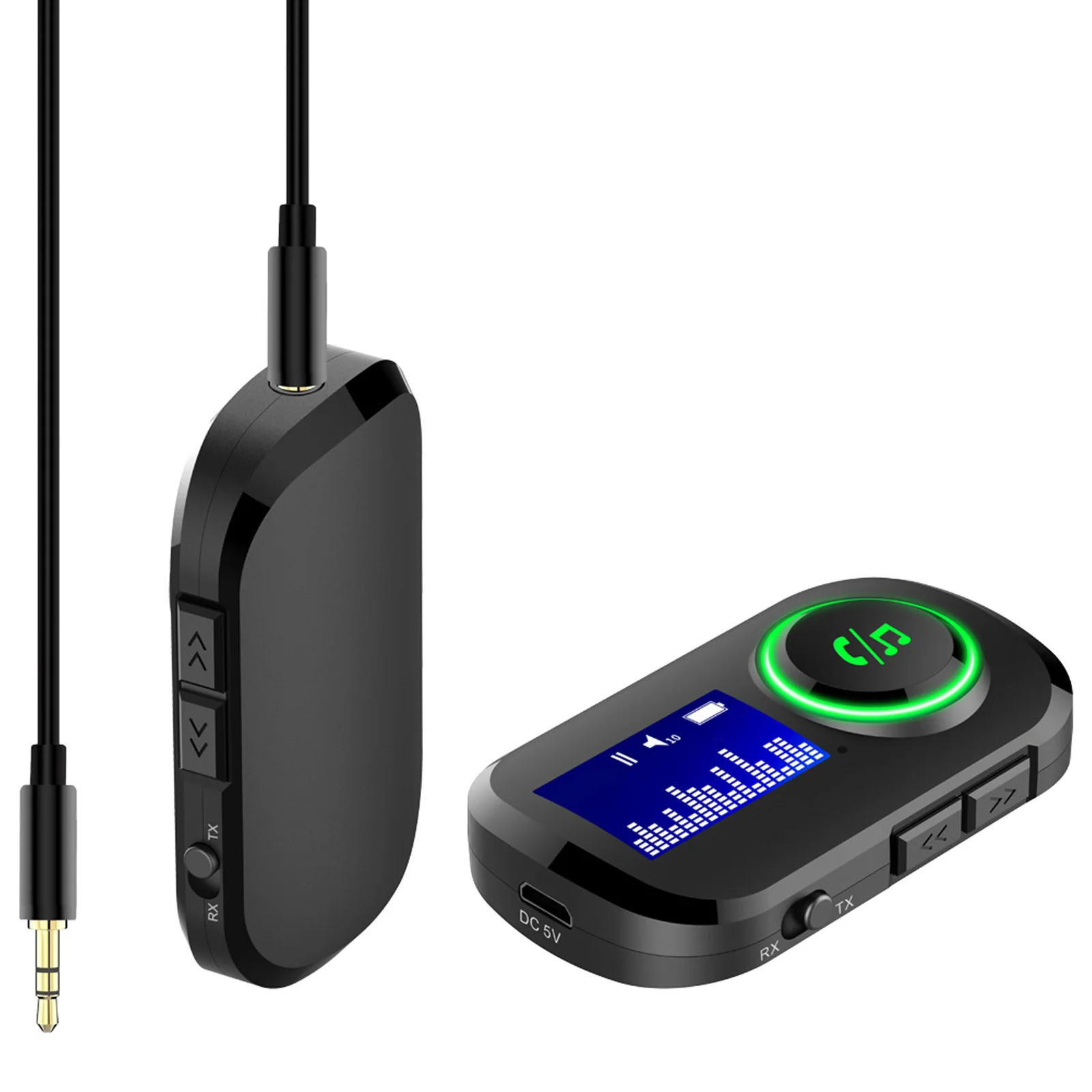 

2 in 1 Bluetooth Transceiver Hands-Free Call Stereo Digital Display Audio Adapter AUX Bluetooth 5.0 Transmitter Receiver