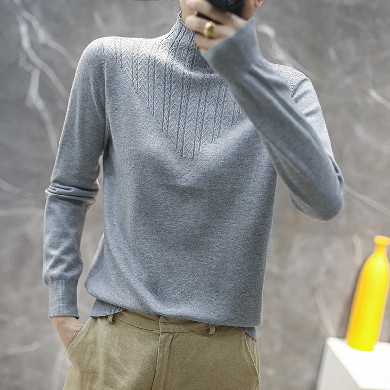 

Sweater Woman new autumn and winter long sleeves with a slim bottom blouse half turtleneck sweater DZA249--DZA256