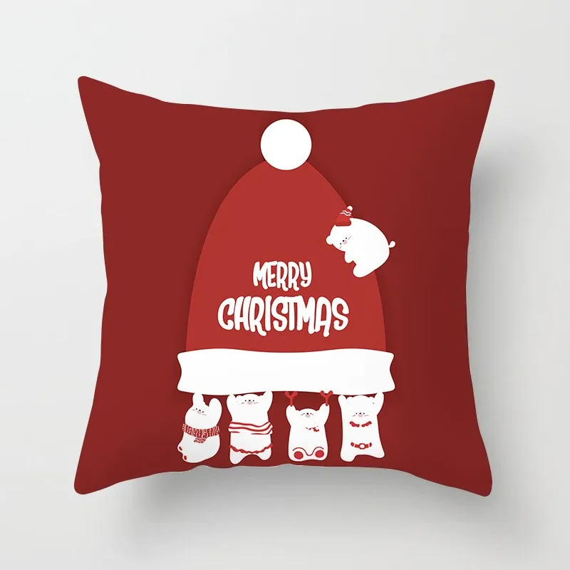 Рождественское украшение наволочка мультяшный Санта Клаус с принтом для