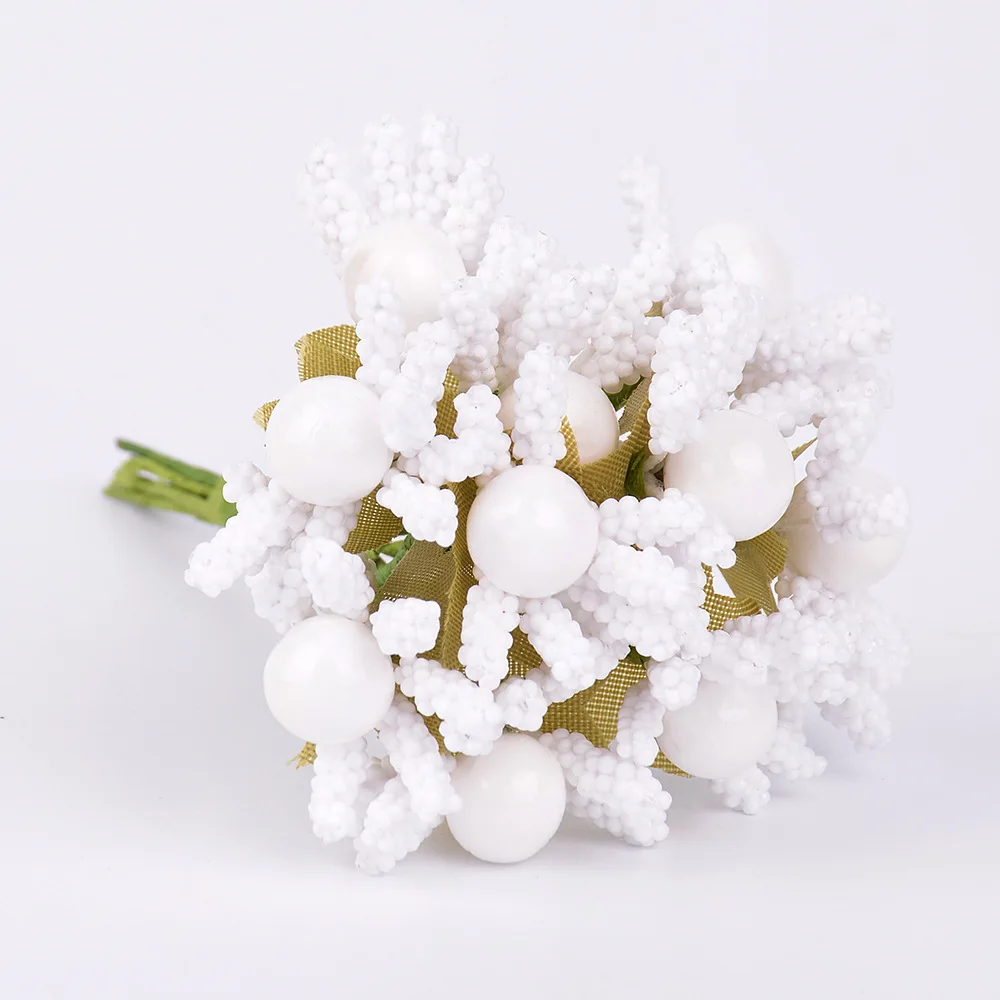 10 шт мужские мини жемчужные ягоды с тычинками Букет Свадебные Рождественские