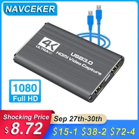 navceker usb 2 0 hdmi game capture card 1080p 4k placa de video reliable streaming adapter for live broadcasts video recording