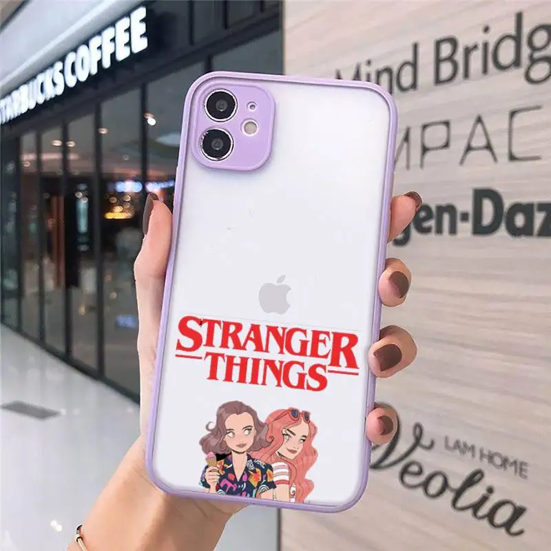 

Stranger things 1 Phone Case Matte Transparent for iPhone 7 8 11 12 s mini pro X XS XR MAX Plus cover funda