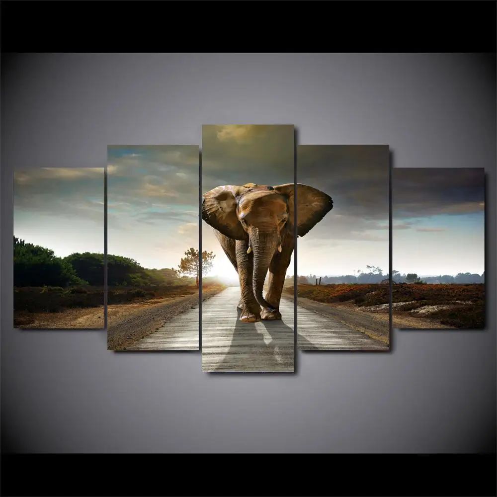 

Drop shipping 5 Panel Wall Art Pictures Canvas Painting abstract canvas poster painting decoration for living room LW333