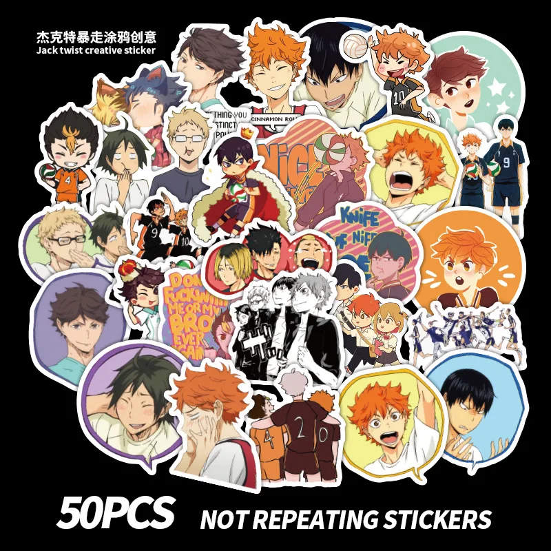 50 шт haikyuu Косплей водонепроницаемые наклейки мультфильм Граффити для ноутбука