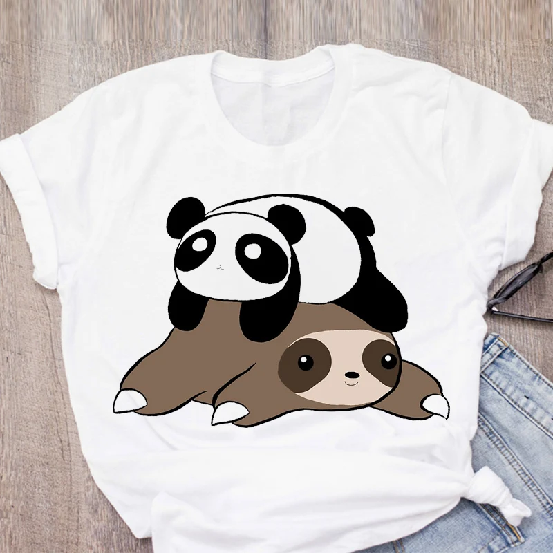 Женская летняя футболка с коротким рукавом и принтом панды|Футболки| |