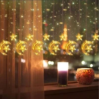 christmas fairy lights lndooroutdoor eu 220v moon star lamp led string decoration for home party holiday lighting wreath