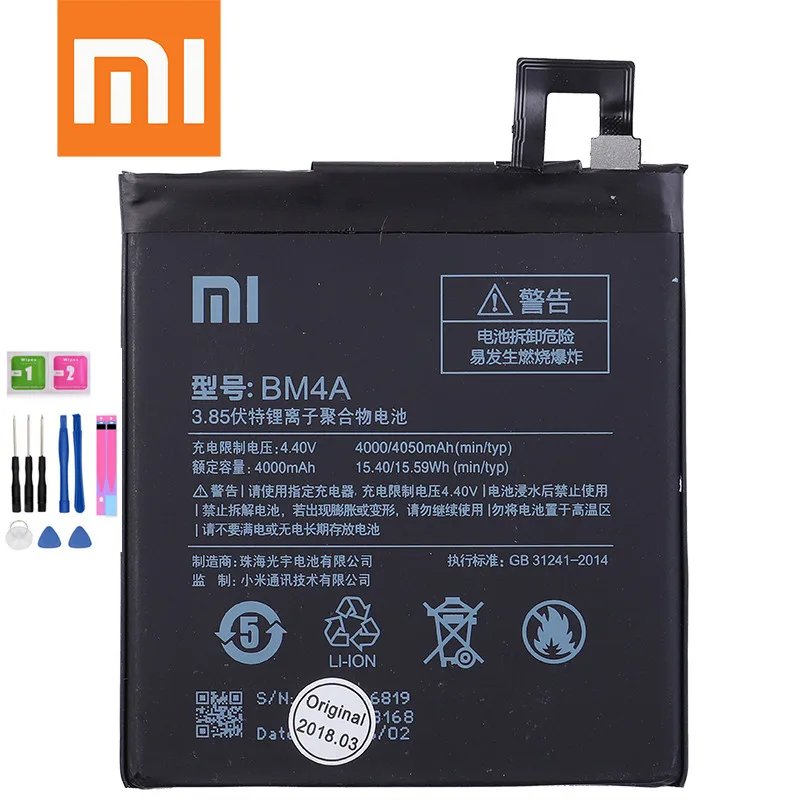 Original Xiaomi Redmi Pro battery BM4A bm4a battery Mobile Phone Batteries for Xiaomi Redmi Pro Battery+tools