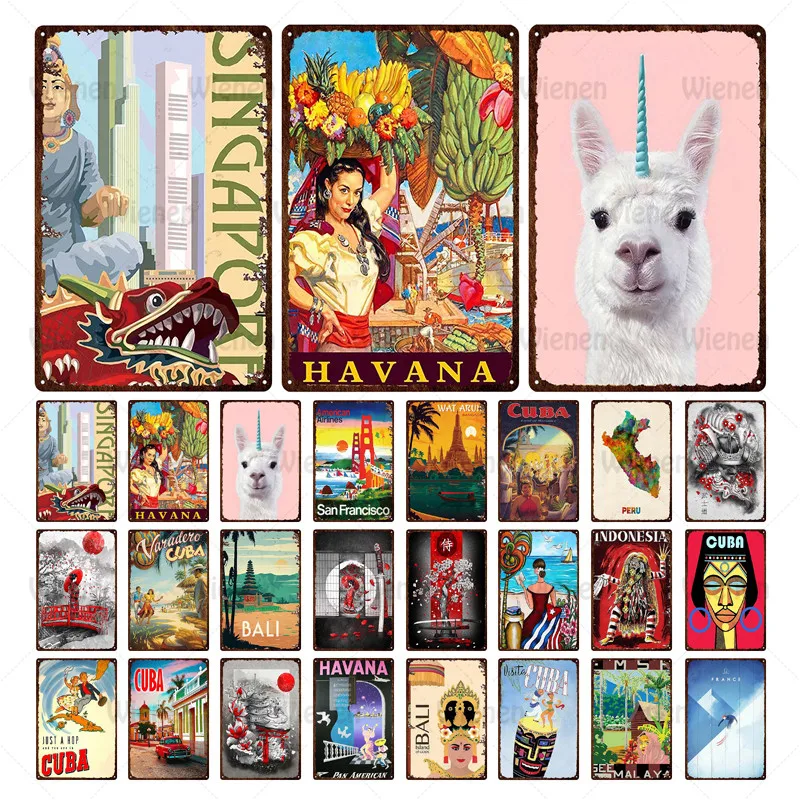 Ретро Куба металлическая жестяная вывеска пивной бар домой декора Винтаж