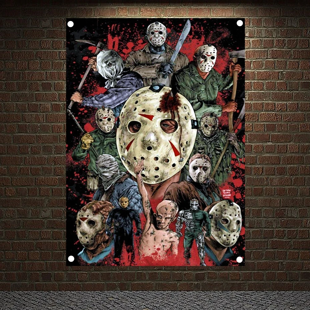 

Horror art Posters Banners Wall Hanging Ornaments Skull Tattoo Art Flags Canvas Painting Wall Decoration Wall Sticker Tapestry