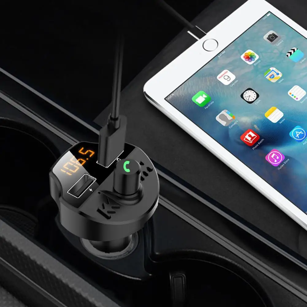 Автомобильный Fm передатчик Bluetooth 5 0 MP3 плеер модулятор адаптер напряжения