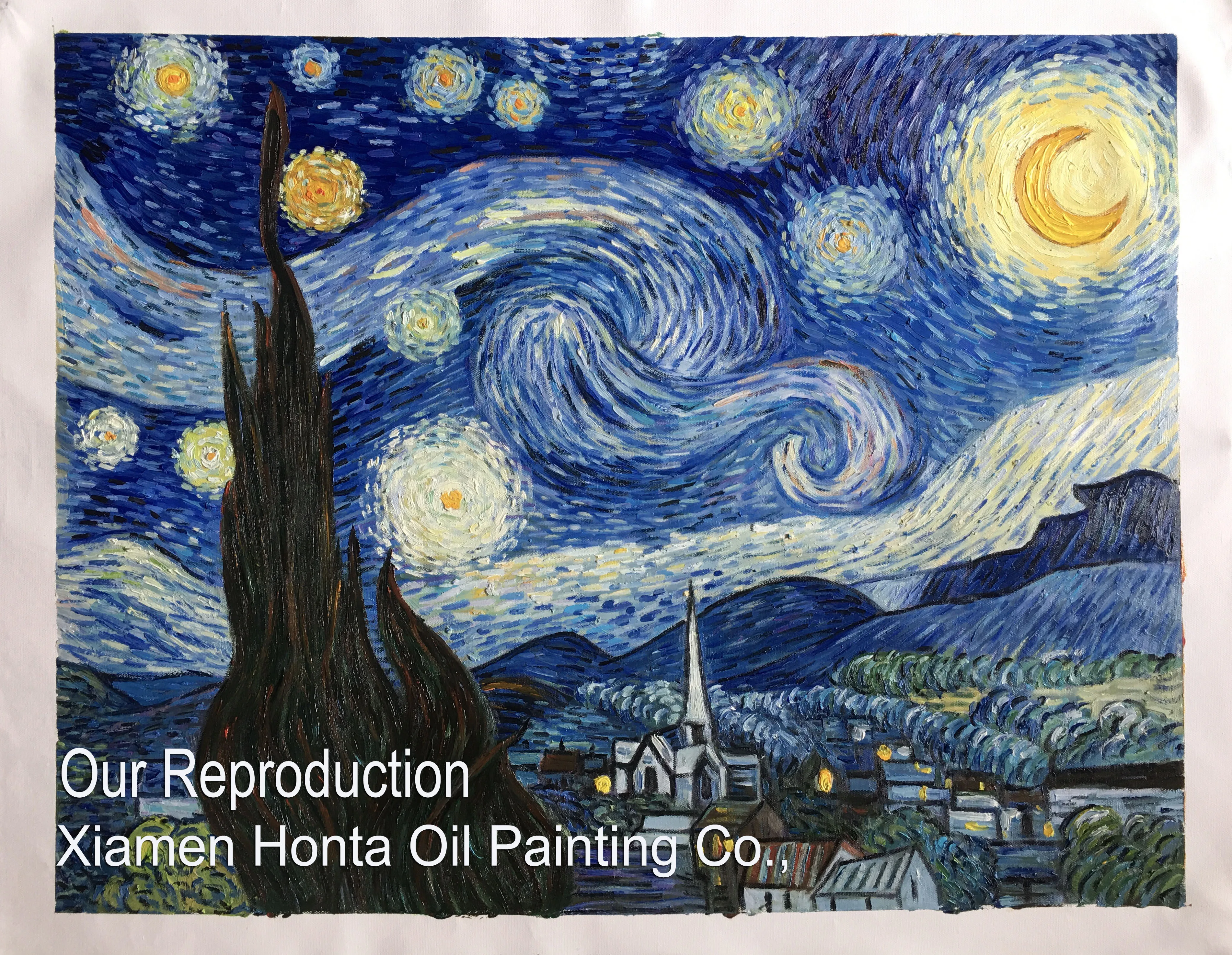 Картина маслом на льняном холсте звездная ночь от Винсента Ван Гога бесплатная