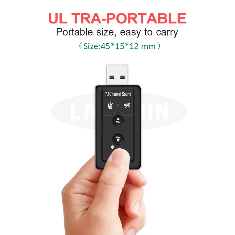 USB аудио адаптер 7 1 внешняя звуковая карта к разъему 3 5 мм наушники Бесплатный