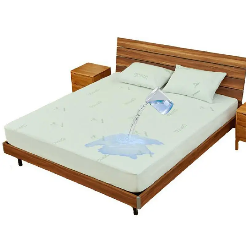 

100% водонепроницаемое дышащее хлопковое покрывало для кровати с защитой от клещей пыли бамбукового волокна с воздушным слоем для кровати с ...