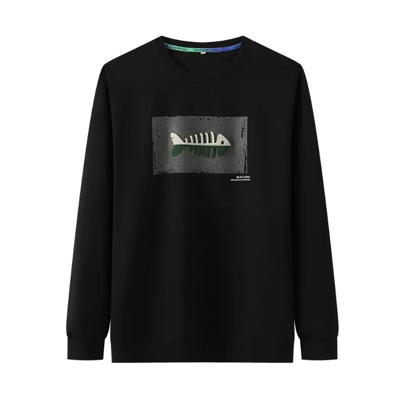 

New men's fattening plus size round neck printed long sleeve sweater for autumn 2020