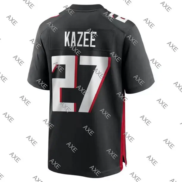 

Customized Stitch Embroidery Letters American Football Jersey Damontae Kazee Men Atlanta Player Jersey