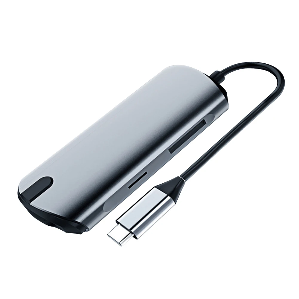 

1908 8 в 1 Type C Hub 4K 1080P HDMI-совместимый RJ45 1000M сетевая карта USB C Hub адаптер для компьютера/телефона Android