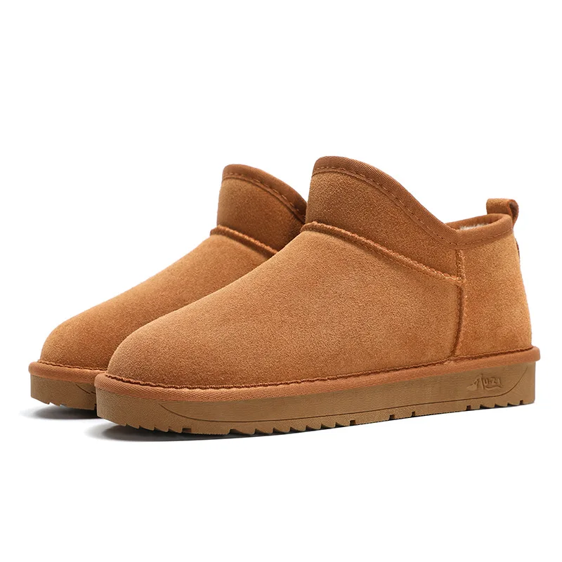 Зимние ботинки ZUZI для мужчин и женщин Теплые ботильоны из натуральной воловьей