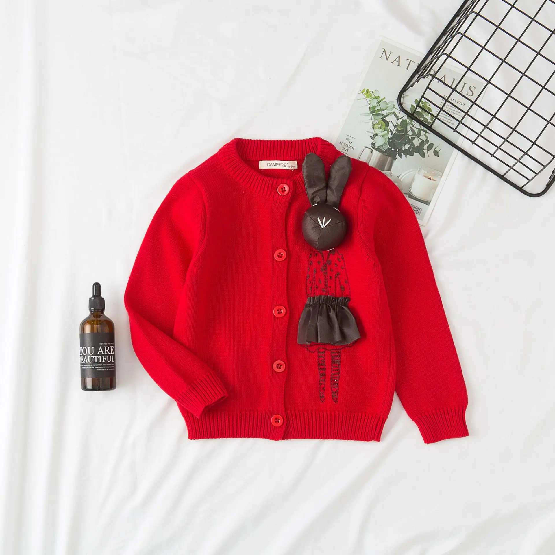 Осенний хлопковый свитер топы детская одежда для малышей вязаный кардиган