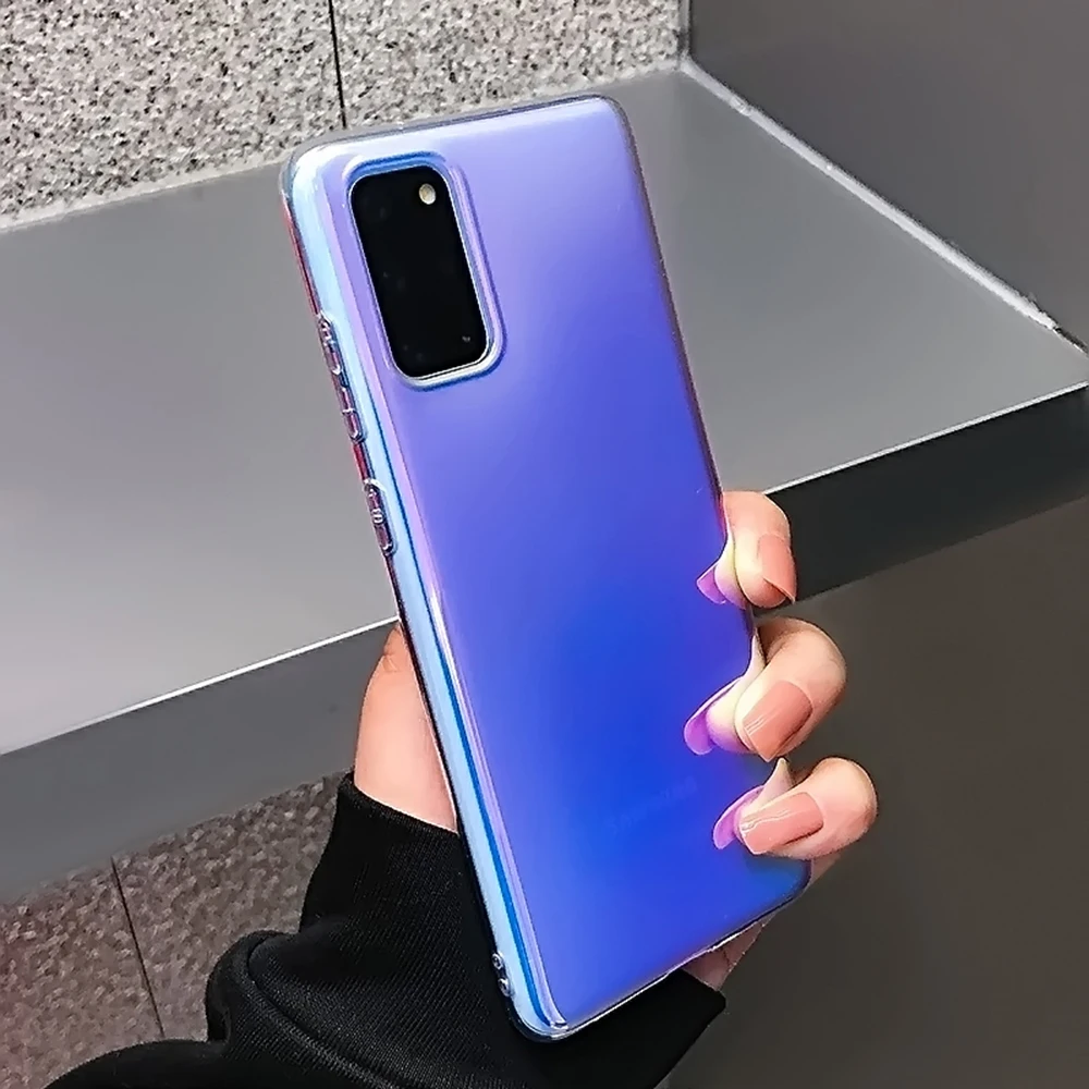 LOVECOM Luxury Laser Purple Phone Case For Samsung Galaxy A52 A72 A32 A51 A71 S21 Plus S20 FE Note20 Ultra Soft TPU Bumper Cover | Мобильные