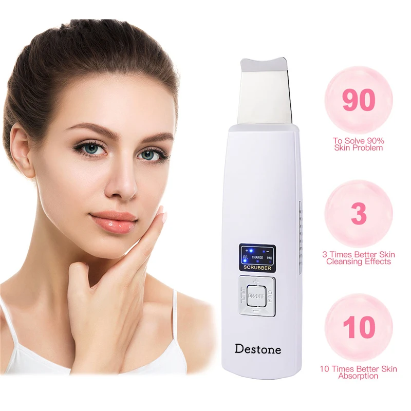 Ultrasonic Deep Face Cleaning Machine Skin Scrubber Remove Dirt Blackhead Reduce Wrinkles and spots Facial Whitening Lifting | Бытовая