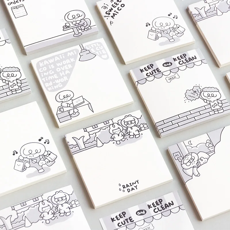 

50 Sheets Notepads DIY Cartoon Creatibve Self-adhesive Tab Bookmark Marker Office School Supplies