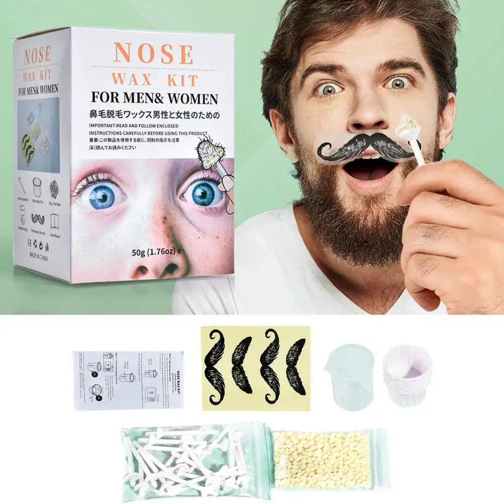 

1Set Nose Ear Hair Removal Wax Kit Painless Easy Mens Nasal Waxing Hair Trimmer Nose Hair Wax Bean Set Nose Hair Trimmer