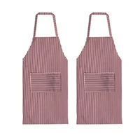 2pcsset men women anti dirt home adjustable strap oil proof baking waterproof bib kitchen apron printed cooking with pockets