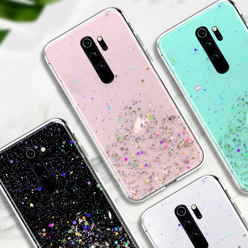 case for xiaomi redmi 9 cases xiaomi redmi note 8 10 9 11 pro 10s 9s plus bling glitter phone cover xiaomi redmi 9c 9a k40 cover free global shipping
