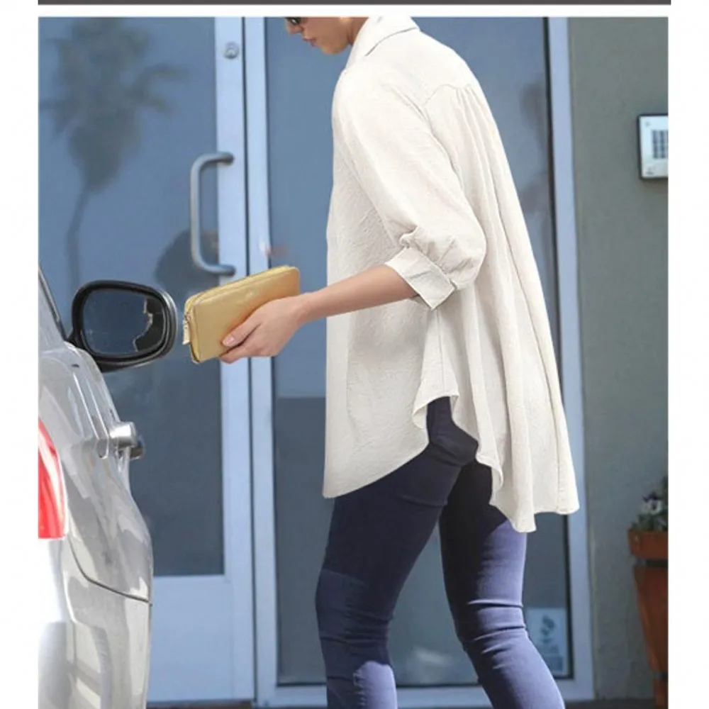 Chemisier manches mi-longues à revers pour femmes, ample, Slim, polyvalent, mi-long, disponible en trois couleurs, nouvelle collection été