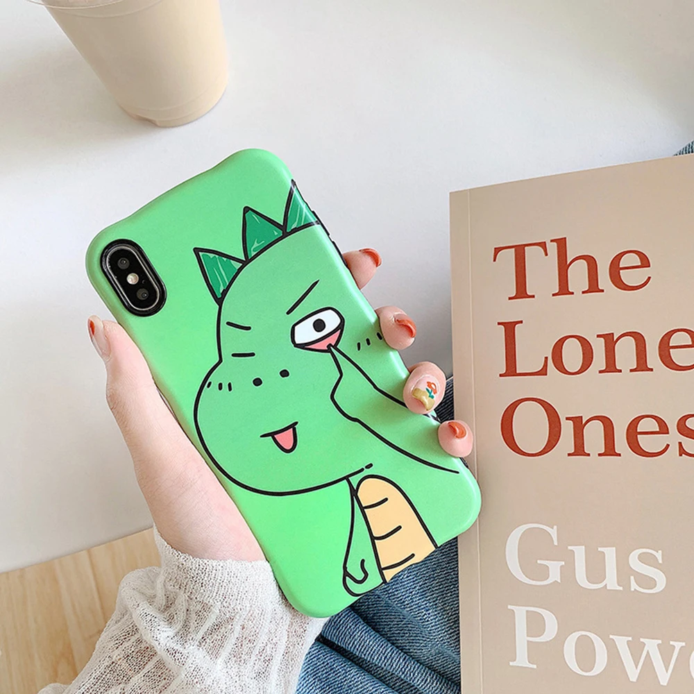 Мягкий силиконовый чехол для телефона iPhone 6 6s 7 8 Plus X XS MAX XR креативный динозавр
