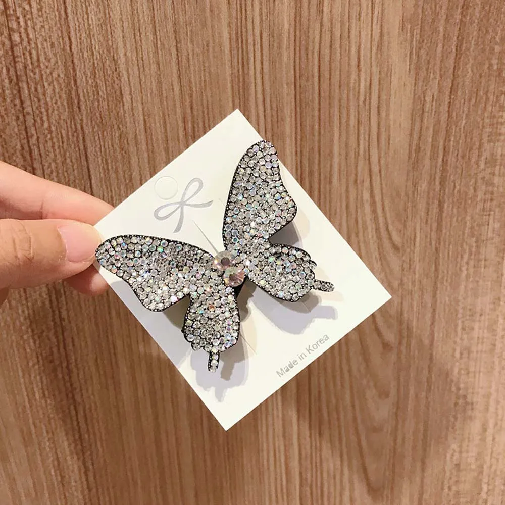 

1 Pcs Vintage Shiny Rhinestone Butterfly Hair Clip For Girls Women Colorful Hairpin Headdress Fashion Hair Accessories Headwear