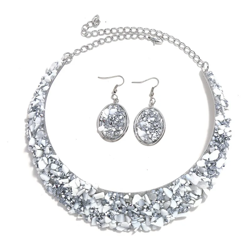 Комплект из колье и серёг с кристаллами|Ювелирные наборы| |