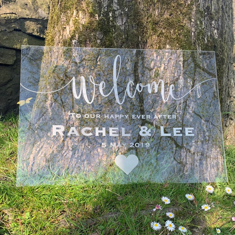 Акриловая приветственная открытка Свадебный знак акриловая лазерная гравировка