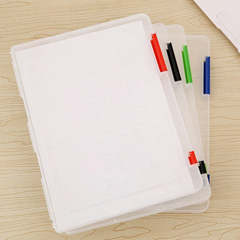 Transparent Storage Box Clear Plastic Document Paper Filling Case A4 File | Канцтовары для офиса и дома