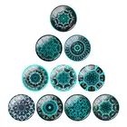 Изысканный Синий цветочный узор TAFREE 12151618202530 мм круглый стеклянный кабошон демонстрационная плоская задняя часть DIY Ювелирная фурнитура BU01