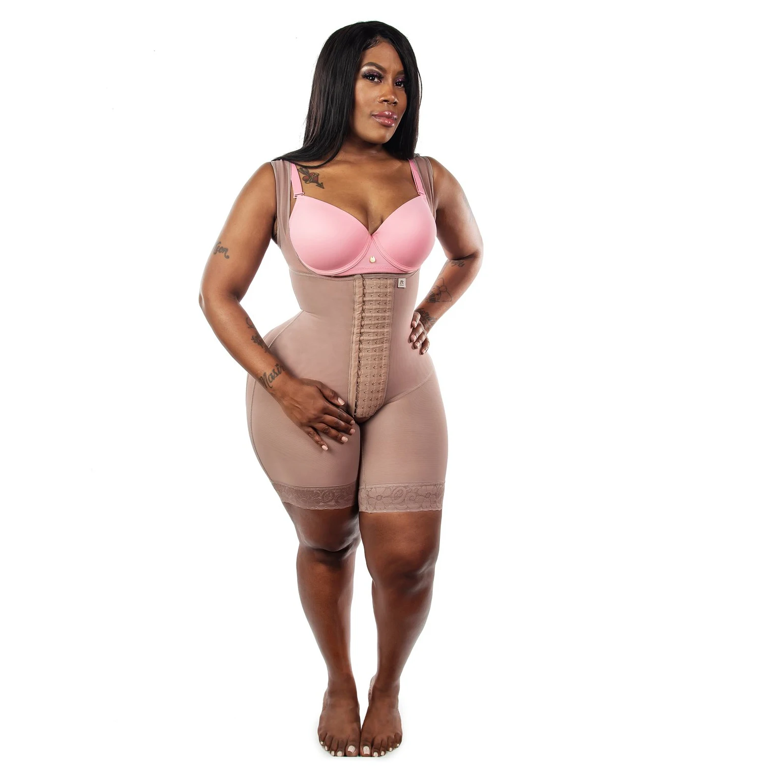 

Women Shapewear Open Bust Tummy Control Fajas Hook-eye Shaper Postpartum Bodysuit