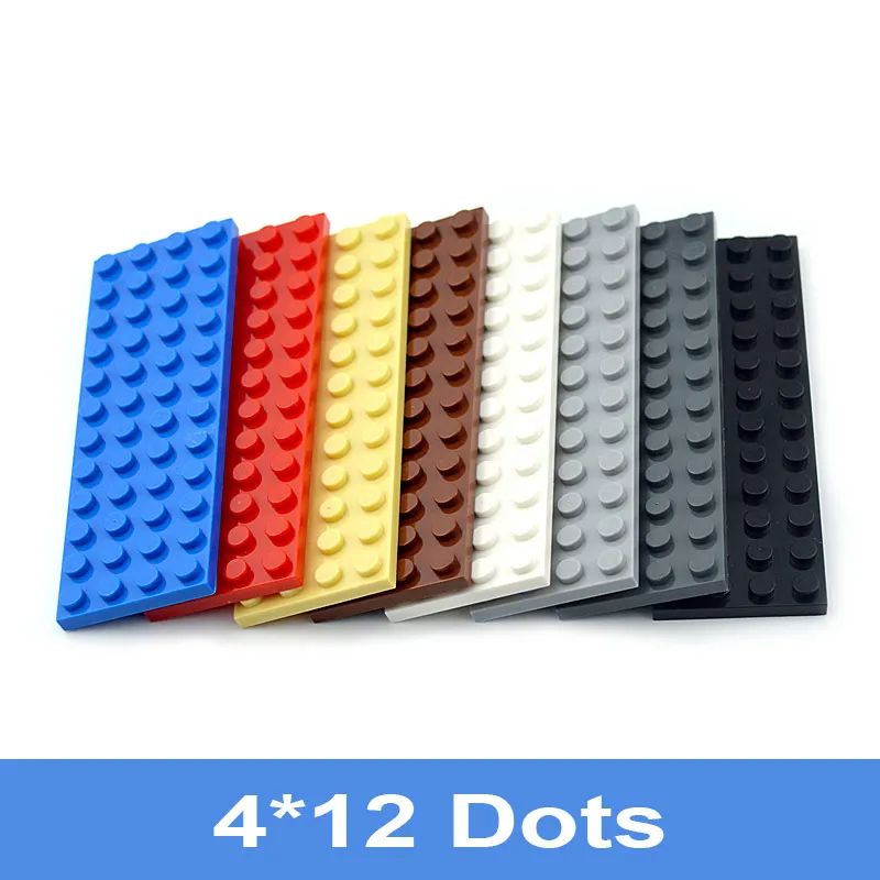 4x12 Dots Thin Bricks DIY Building Blocks Figures Educational Creative Size Compatible With Classic Plastic Toys 10pcs - купить по