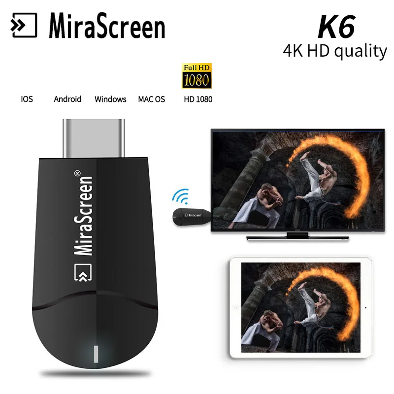 4K HDMI Беспроводной Wi Fi адаптер для дисплея 1080P HD видеоадаптер Airplay Зеркальное