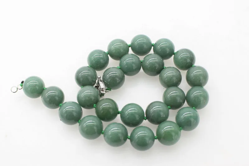 

wholesale green jade round 16mm necklace 18inch FPPJ nature beads wow gift