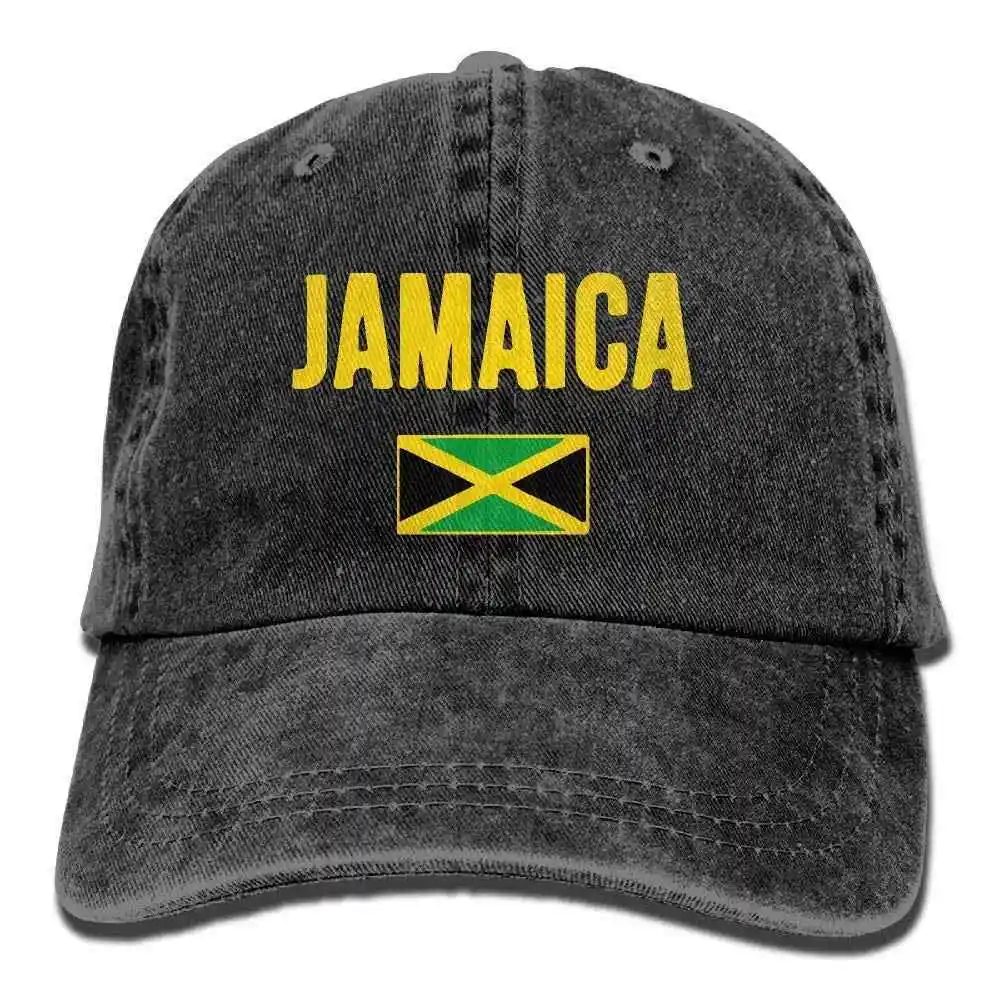 

Jamaica flag Baseball Cap For Man Women Adjustable Sandwich Hat Cotton Adjustable Retro Trucker Hat