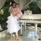 Женская юбка-пачка до щиколотки, элегантная белая на молнии, с оборками, на заказ, 2020