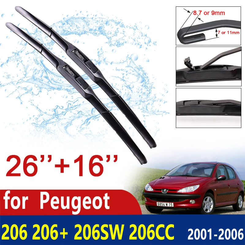 Для Peugeot 206 + 206sw 206cc 2001 ~ 2006 2002 2003 2004 2005 ветрового стекла стеклоочистители