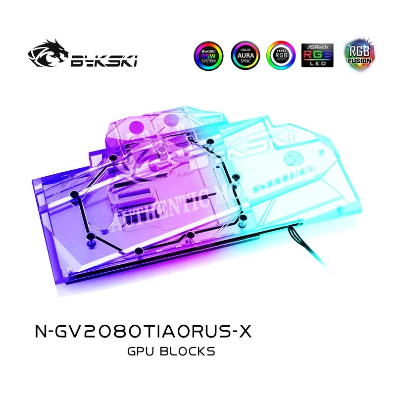 Bykski N GV2080TIAORUS X полный охват блок GPU воды для Gigabyte AORUS RTX2080Ti Xtreme 11G/8G Графика карты VGA